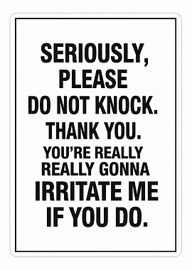 Do Not Knock Sign
