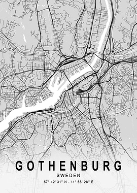 Gothenburg Light City Map