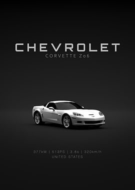 Chevrolet Corvette C6 Z06 White Front Specs