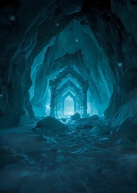 Mystical Blue Cave Entrance