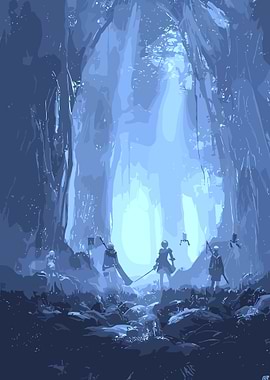 Nier Automata Forest Digital Art