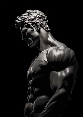 Classical Male Statue in Dark Setting