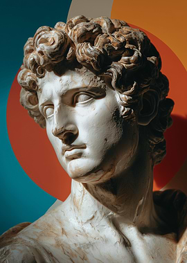 Classical Bust with Modern Background
