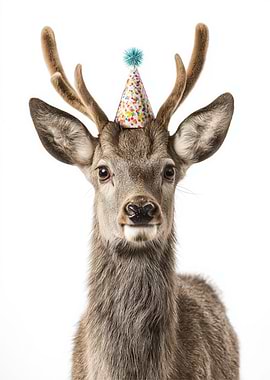 Deer with Party Hat