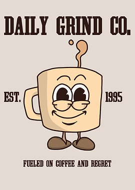 Daily Grind Co. Coffee Cartoon