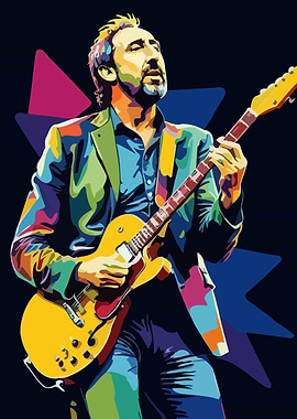 Pete Townshend Colorful Pop Art Portrait