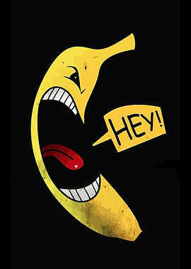 Angry Banana Cartoon Illustration