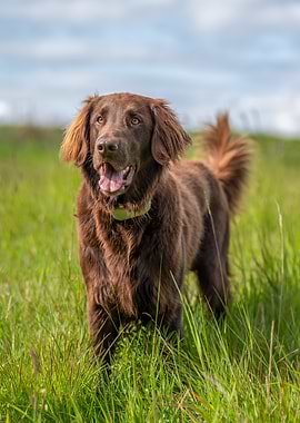 Brown Dog in Grassy Field