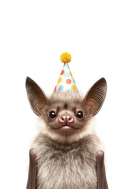 Bat with Birthday Hat