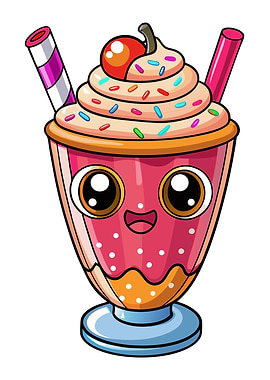 Cute Cartoon Dessert Character