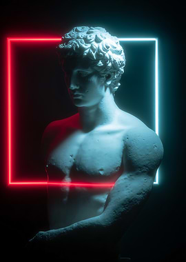 Sculpture with Neon Lights