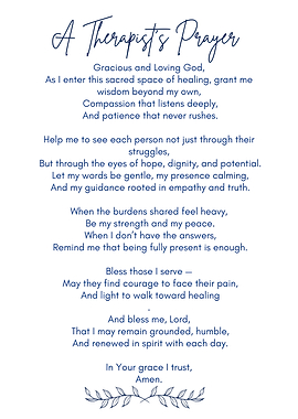 A Therapist's Prayer