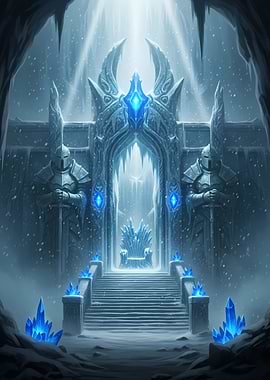 Icy Throne Room with Knight Guardians