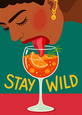 Stay Wild Cocktail Illustration