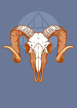Ram Skull with Triangle Symbol