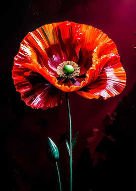 Vibrant Red Poppy Flower
