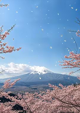 Mount Fuji with Cherry Blossoms