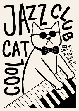 Cool Cat Jazz Club Poster