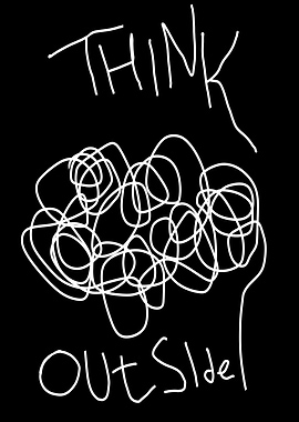 Think Outside: Abstract Brain Illustration