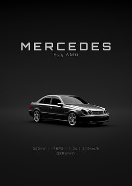2005 Mercedes E55 AMG Car Poster