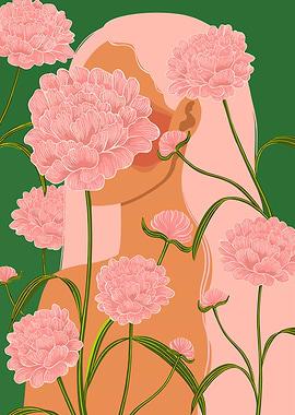 Floral Woman Portrait