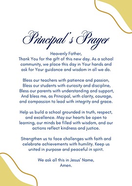 Principal's Prayer Text Art