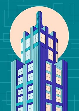 Art Deco Skyscraper Illustration
