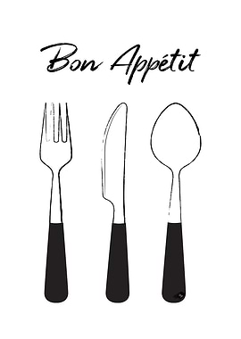 Bon Appétit Cutlery Illustration