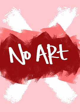 No Art Text on Pink Background