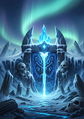 The Doom Seal – Ancient Frozen Gate in a Mystical Wasteland