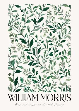 Botanical William Morris Print minimalist Wall Art vintage Floral cottagecore Decor sage Green Flower Market Print