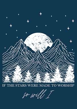 Stars Worship Mountain Landscape Art