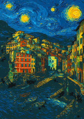 Riomaggiore van gogh style