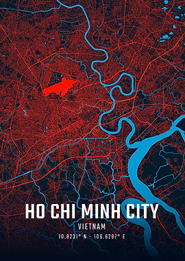 Ho Chi Minh City Map Art
