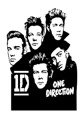 One Direction Black and White Portrait