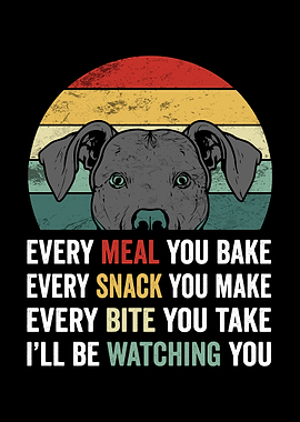 Dog Watching You Retro Design