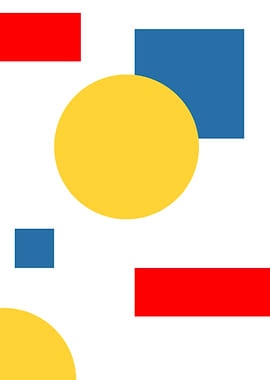 Abstract Geometric Composition Bauhaus Style