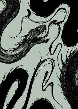 Serpentine Ink Drawing