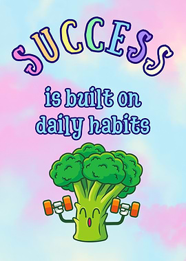 Success and Daily Habits Cartoon