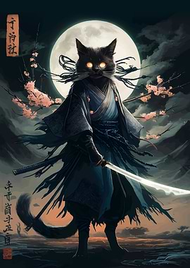 Samurai Cat with Sword