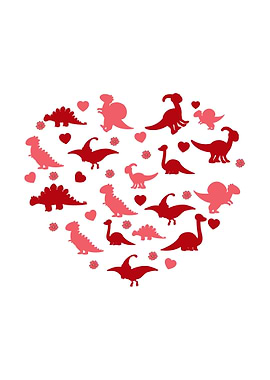 Dinosaur Heart Heart Shape