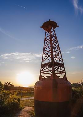 Coastal Navigation Tower at Sunset