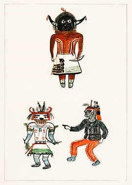 Native American Kachina Dolls Illustration