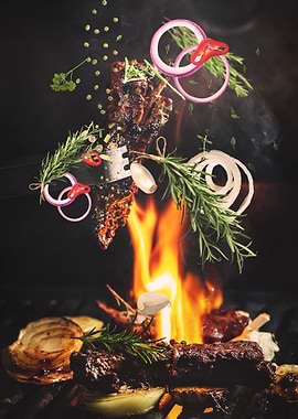 Grilled Ribs with Herbs and Spices