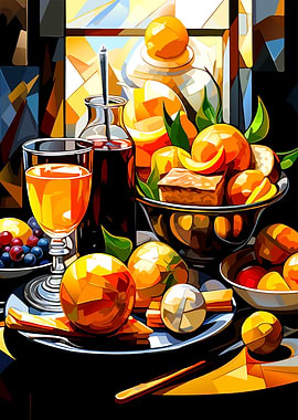 Abstract Still Life with Fruit