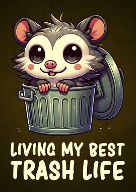 Trash Panda Humor Cute Baby opossum