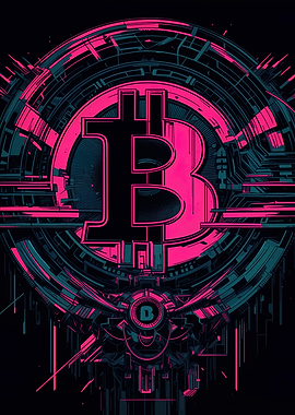 Bitcoin Cyberpunk Digital Art
