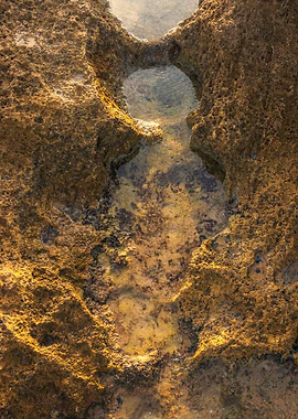Abstract photography golden Rock Pools