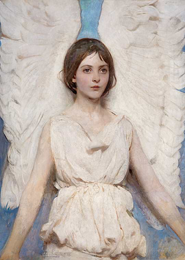 Angel with White Wings Painting
