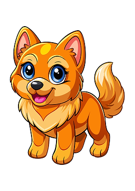 Cartoon Orange Puppy Illustration